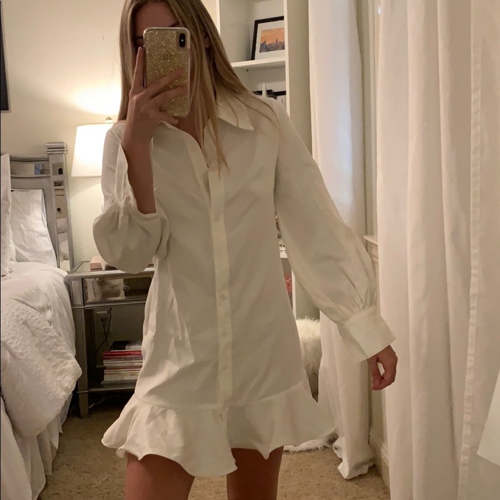 White Ruffle Dress